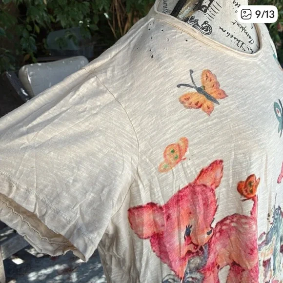 NWT🦌🦋🐦Magnolia Pearl 💯Cotton
Frolic Tee in One Size Fits Most - Picture 9 of 13